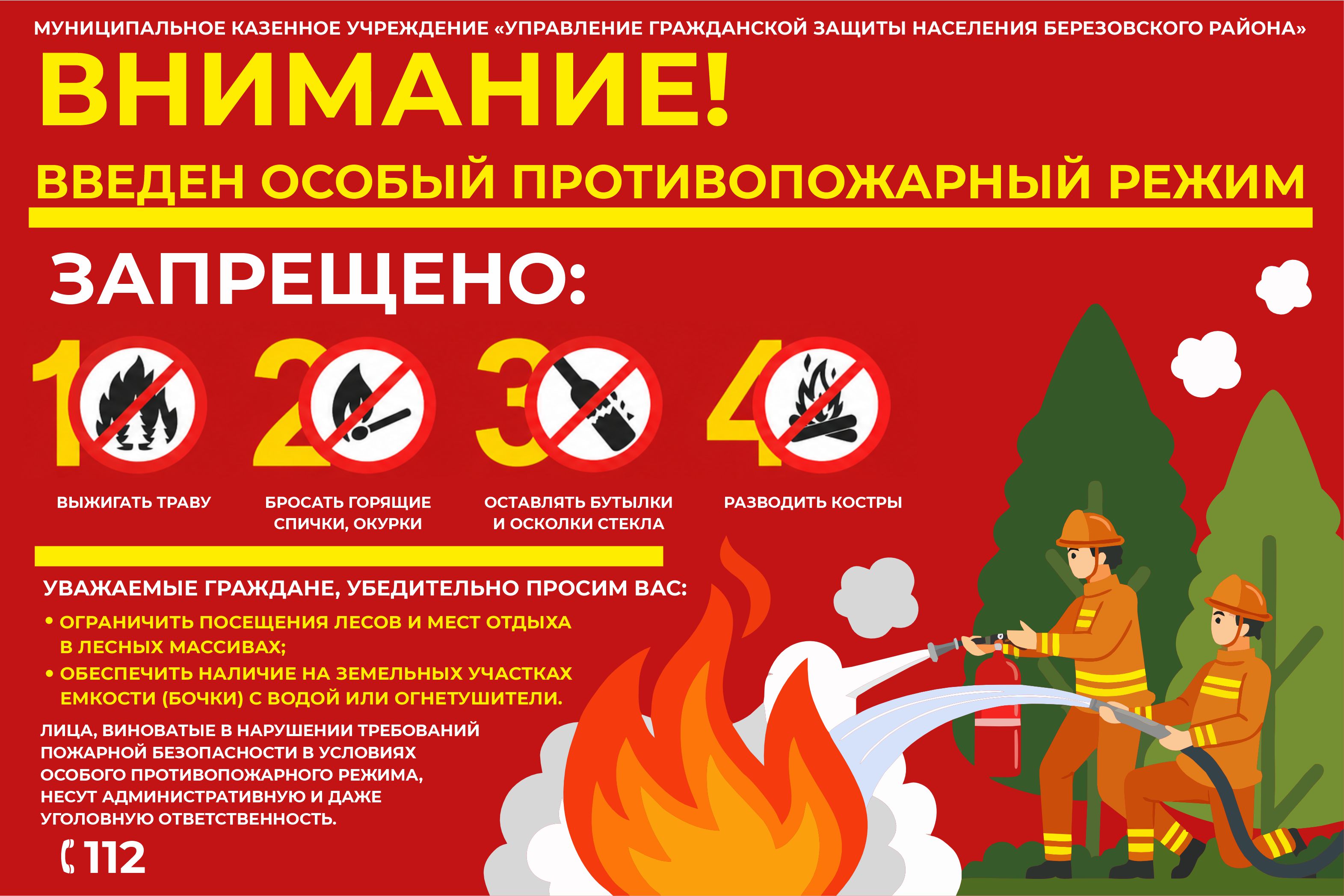 Введение особого противопожарного режима на территории Берёзовского района.