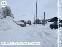 Подрядная организация приступила к уборке улицы Пушкина на отрезке участка от Ленина до Шнейдер