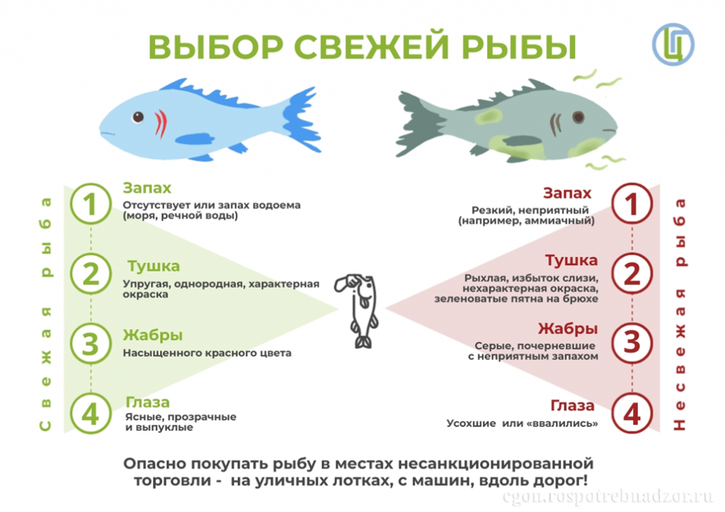 Изображение. Выбор свежей рыбы